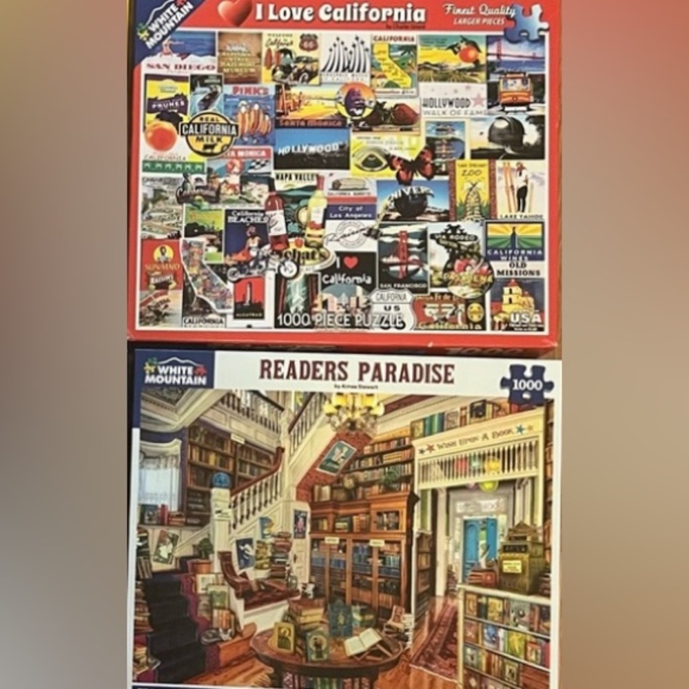 Bundle of 2 White Mountain Puzzles 1,000 Piece